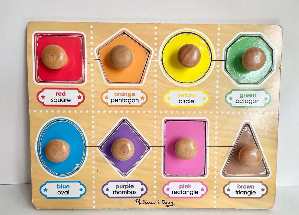 Melissa & Doug Wooden Jumbo Knob Puzzle Shapes & Colors 92079